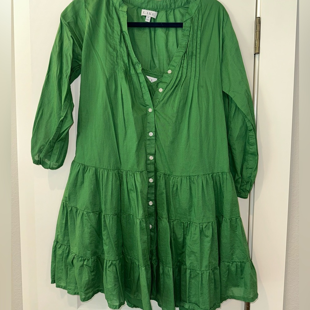 Lake Green Button-Down Dress